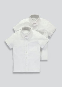 Matalan  /Boys Short Sleeve School Shirts (4-16yrs) White 
