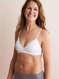 Aerie Real Happy Wireless Lightly Lined Bra White