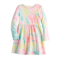 kohls Toddler Boy Jumping Beans Long Sleeve Skater Dress DYE WHITE