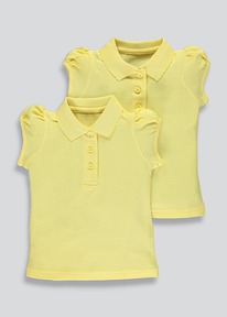 Matalan  /Yellow Scallop Collar School Polo Shirts 