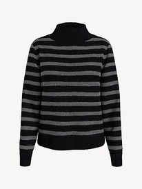TH METALLIC KNIT SWEATER Dark Sable/ Silver Stp