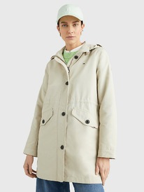 TH SOLID HOODED LONG PARKA Light Sandalwood