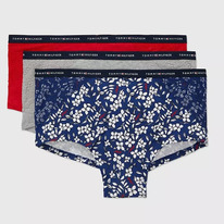 TH BOY SHORT 3-PACK Dogwood Floral Blue Depths/Heather Grey/Apple Red