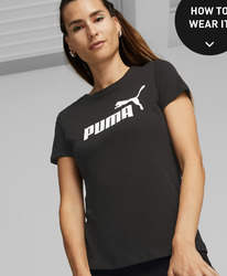 PUMA Essentials Womens Logo Tee Cotton Black