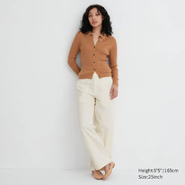 UNIQLO UK WIDE LEG BAKER TROUSERS OFF WHITE