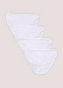 Matalan 4 Pack White High Leg Knickers