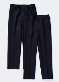 Matalan Boys 2 Pack Navy Slim Fit School Trousers 