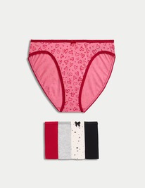marksandspencer 5pk Cotton Lycra� High Leg Knickers Very Pink