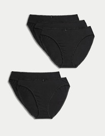 marksandspencer 5pk Cotton Rich Lycra� High Leg Knickers Black