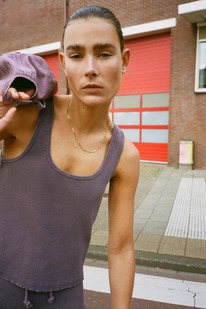 zara TOP CROP RIB EFECTO LAVADO Morado