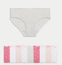 marksandspencer 10pk Cotton Rich Heart Knickers (2-14 Yrs)  Pink Mix