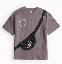 Tuclothing Charcoal Rocket Pouch T-Shirt