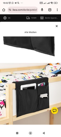 ikea STICKAT Textile Aufbewahrung, schwarz, 39x30 cm