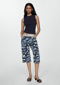 mangooutlet Jeans-Bermudashorts mit Tarnmuster