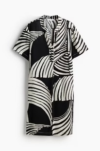  Viscose tunic dress Black/Patterned