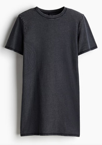  Shoulder-pad T-shirt dress Black