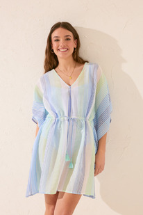 Womensecret Tnica corta algodn print rayas azul