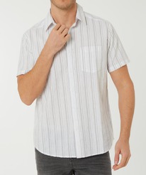 kik Seersucker-Hemd Identic, Knopfleiste