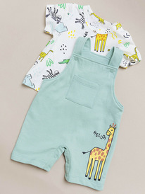 Batik Комплект для мальчика футболка с коротким рукавом и комбинезон (053_ЛН25)  Batik Комплект для мальчика футболка с коротким рукавом и комбинезон (053_ЛН25)