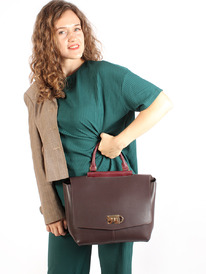 LACCOMA сумка Y2434-коричневы-бордовый натуральная кожа LACCOMA сумка Y2434-коричневы-бордовый натуральная кожа