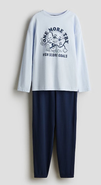 HM PRINT-MOTIF COTTON PYJAMAS Light blue/Game controller