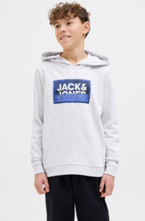 Sportsdirect Jack and Jones Logan Hoodie White Melange