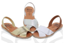 sevacalzados Avarca menorquina Damen Ledersandalen 15394BLU