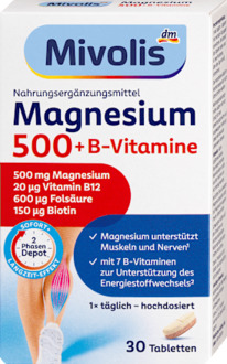 dm Magnesium 500 + B-Vitamine 2-Phasen Depot Tabletten 30 St, 45 g