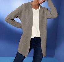 christmann Merino-Kaschmir-Longstrickjacke, taupe