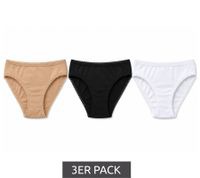 outlet46 3er Pack Damen Slips � Bequeme Baumwoll-Unterhosen mit elastischem Bund