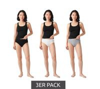 outlet46 3er Pack Damen Slips � Bequeme Baumwoll-Unterhosen mit elastischem Bund
